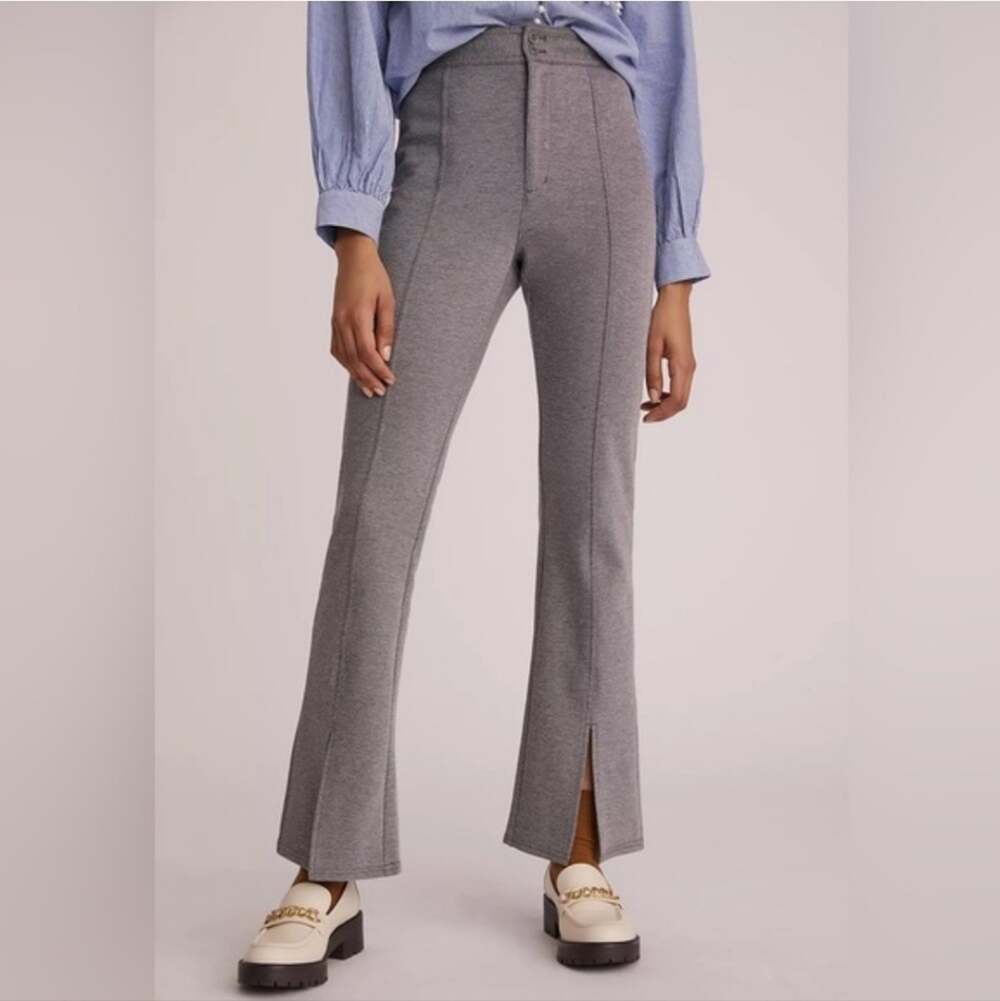 Maeve Anthropologie Gray Women's Flared slit hem preppy Pants Size 4